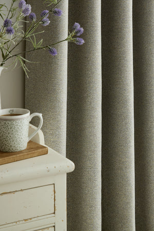 Laura Ashley Milbourne Herringbone Lined Eyelet Curtains
