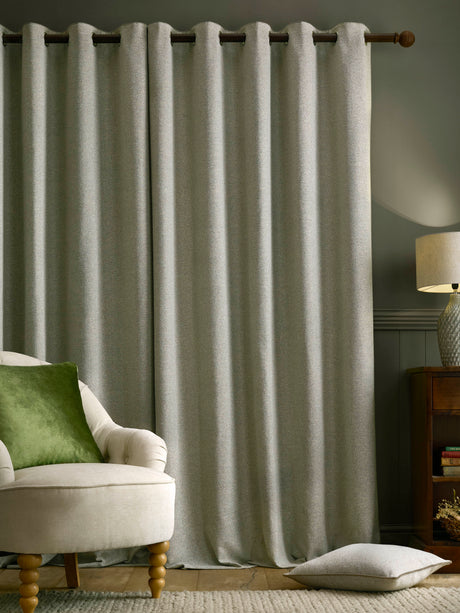 Laura Ashley Milbourne Herringbone Lined Eyelet Curtains