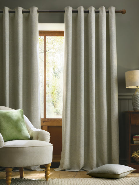 Laura Ashley Milbourne Herringbone Lined Eyelet Curtains