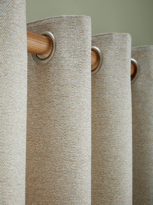 Laura Ashley Milbourne Herringbone Lined Eyelet Curtains