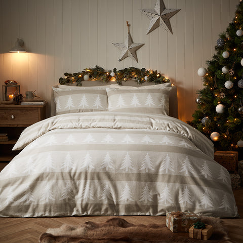 Vantona Natural Trees Natural 100% Brushed Cotton Duvet Set