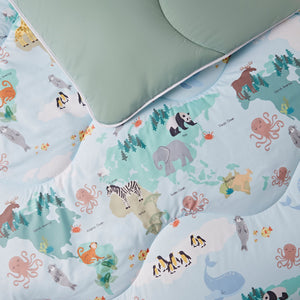 The Fine Bedding Company Nightlark Junior Animal Atlas Coverless Duvet Set