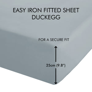 Catherine Lansfield Easy Iron 50% Polyester/50% Combed Cotton 180 Thread Count Percale Duck Egg Sheets