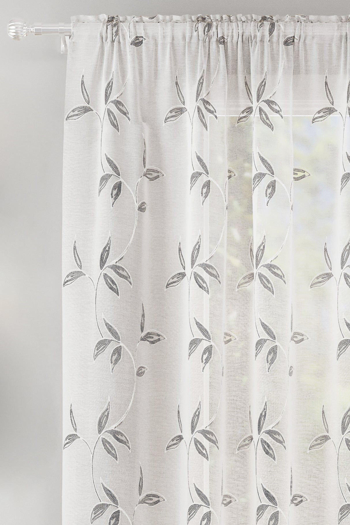Tyrone Oasis Leaf Design Voile Panel