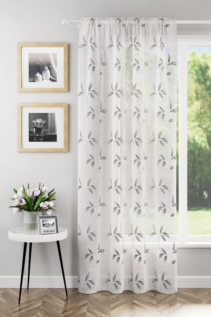 Tyrone Oasis Leaf Design Voile Panel
