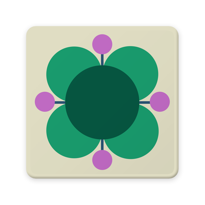 Orla Kiely Atomic Flower SO6 CB Coasters