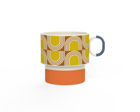 Orla Kiely Aura Stacking Mug Orange