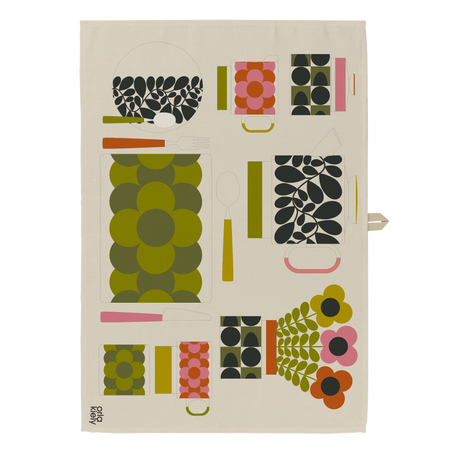 Orla Kiely Retro Stripe SO2 Tea Towels Green