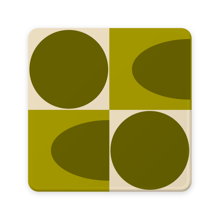Orla Kiely SO4 Spot Square Oval CB Coasters