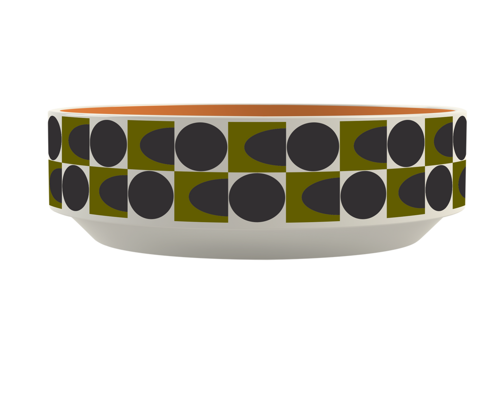 Orla Kiely Spot Square Oval Fruit Bowl Orange