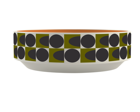 Orla Kiely Spot Square Oval Fruit Bowl Orange