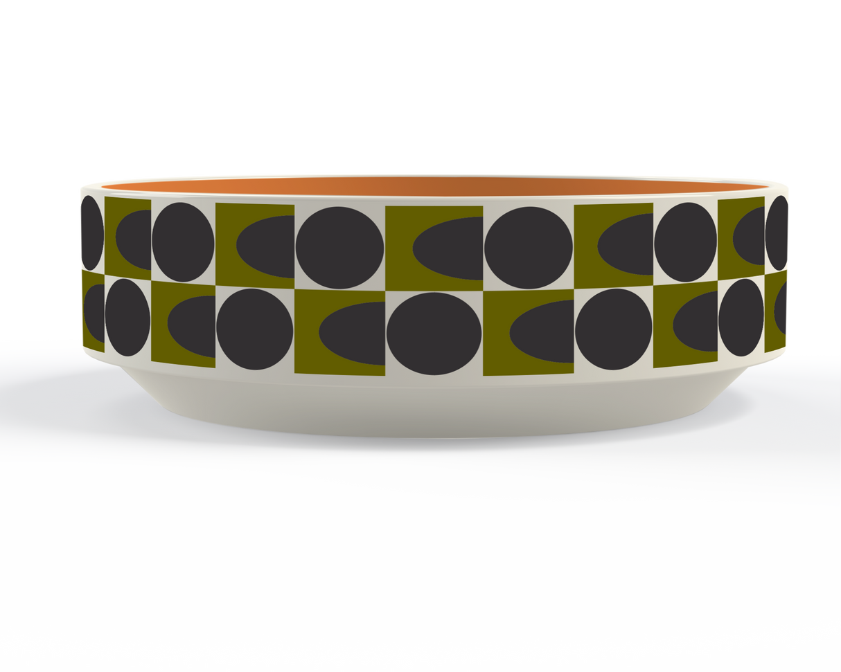 Orla Kiely Spot Square Oval Fruit Bowl Orange