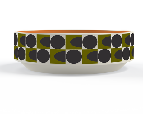 Orla Kiely Spot Square Oval Fruit Bowl Orange