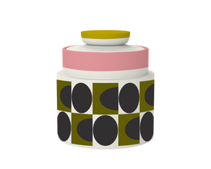Orla Kiely Spot Square Oval Storage Jar Pink
