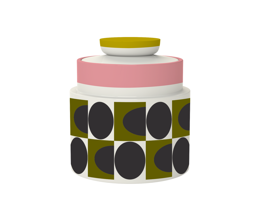 Orla Kiely Spot Square Oval Storage Jar Pink