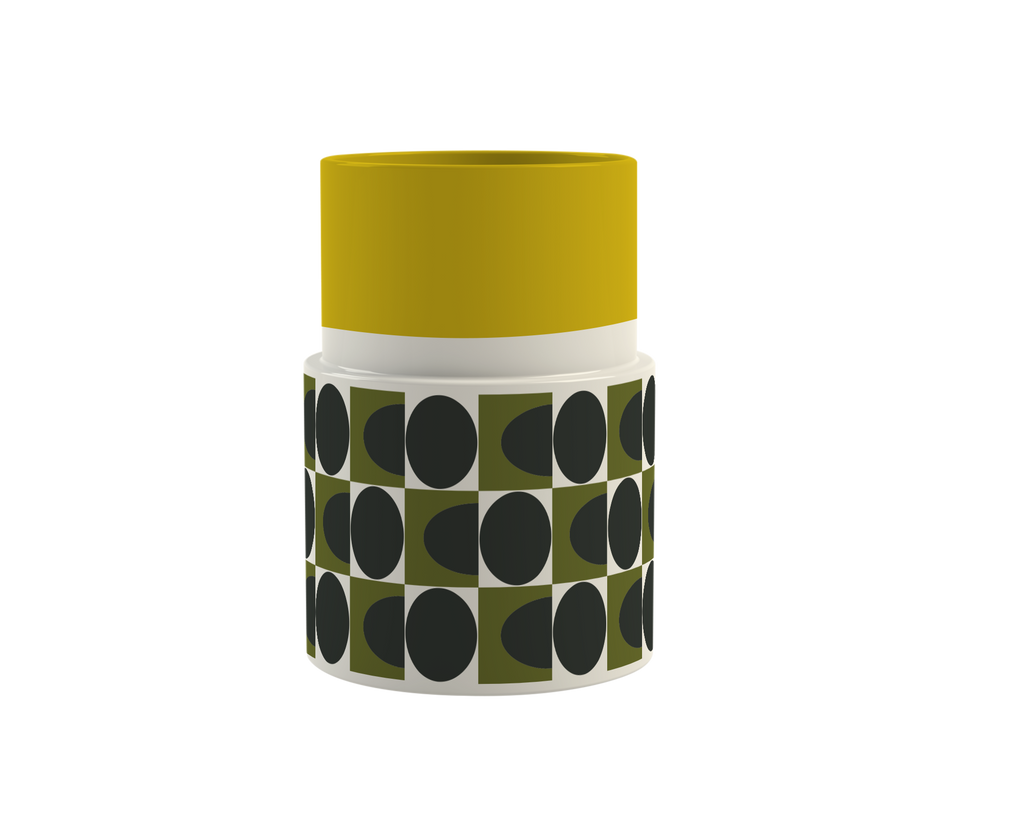 Orla Kiely Spot Square Oval Utensil Pot Yellow