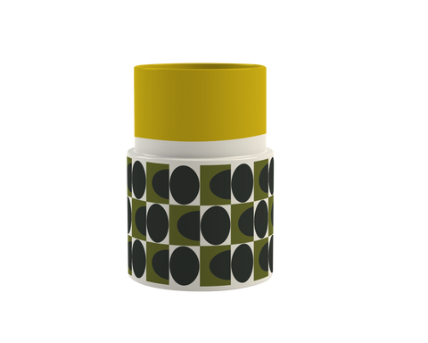 Orla Kiely Spot Square Oval Utensil Pot Yellow