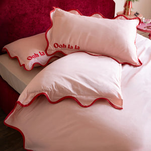 Rockett St George Ooh La La La Scallop Pink Duvet Set
