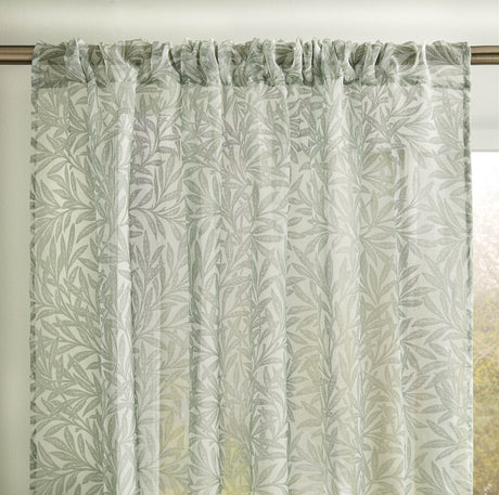 William Morris at Home Original Willow Voile Slot Top Sheer Panel Curtain