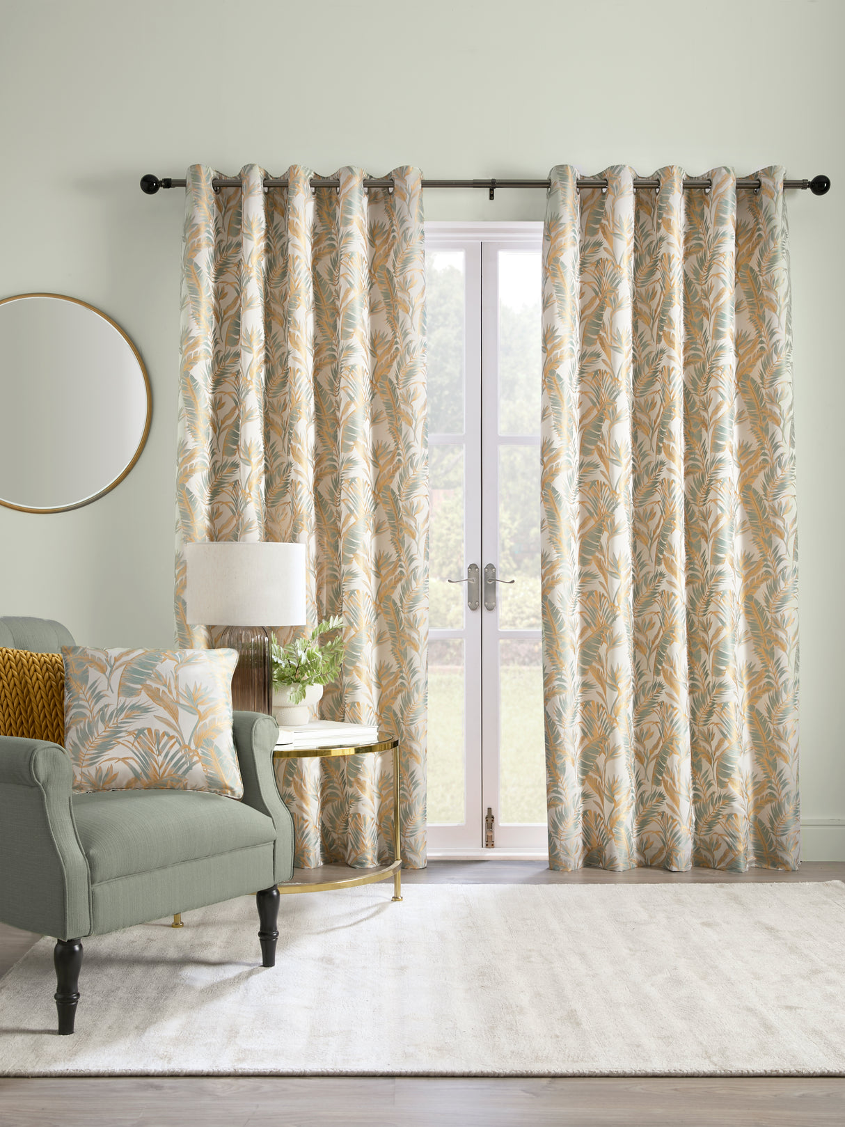 Laurence Llewelyn Bowen Paradise Palm Eyelet Lined Curtains