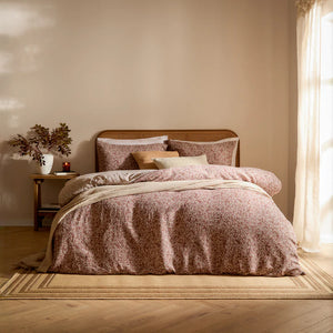 The Linen Yard Perrie Leaf Muslin Duvet Set