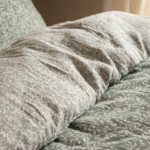 The Linen Yard Perrie Leaf Muslin Duvet Set