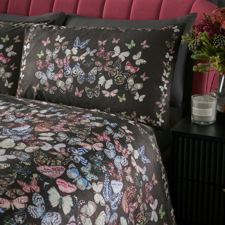 Soiree Papillion Charcoal Duvet Set