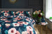 The Lyndon Company Paper Poppy Petrol Duvet Set