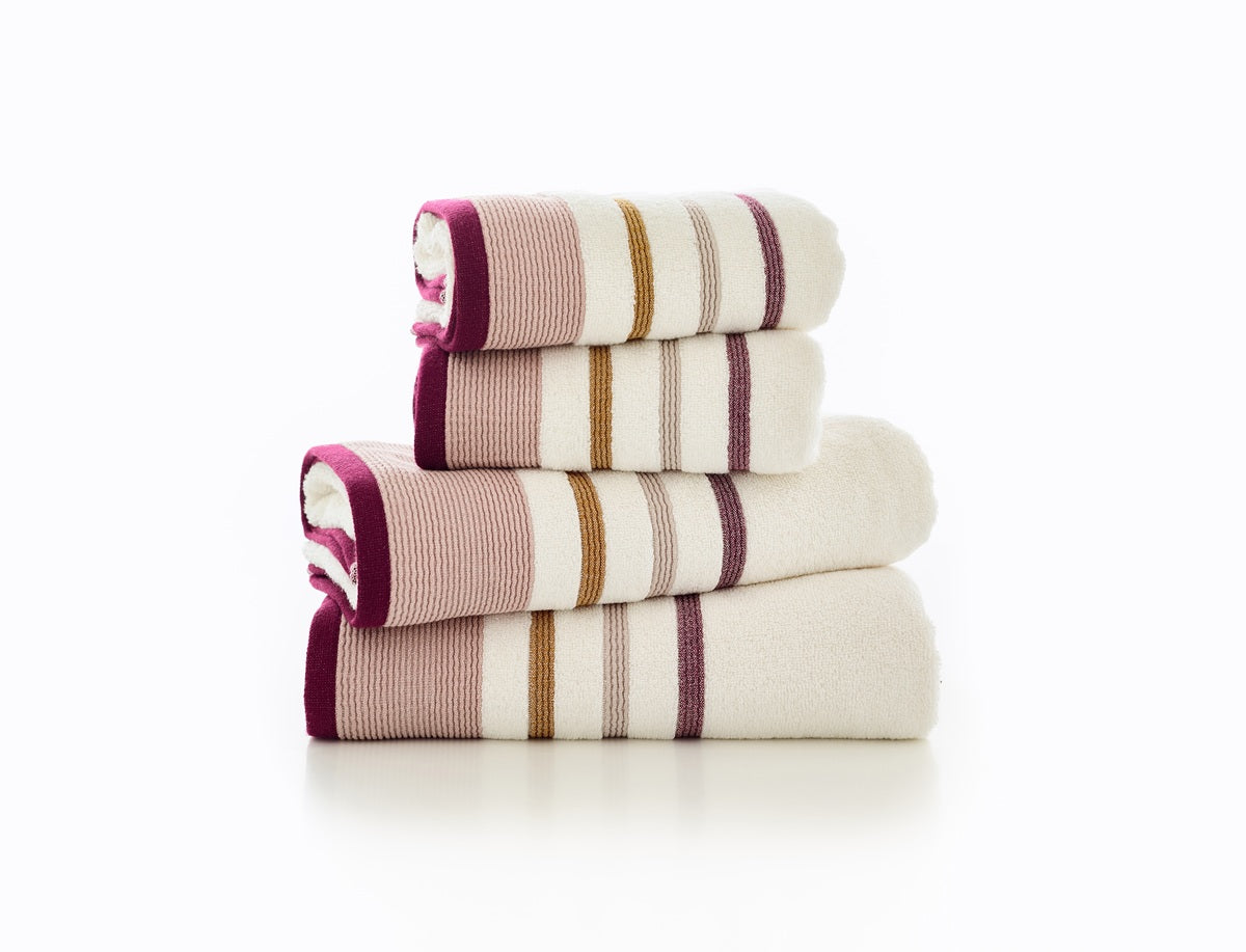 Deyongs Portland Stripe Supersoft 92% Cotton/8% Polyester 550gsm Zero Twist Jewells Towels
