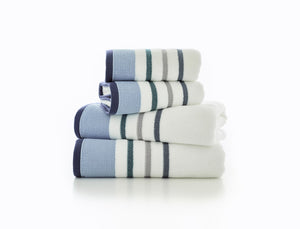 Deyongs Portland Stripe Supersoft 92% Cotton/8% Polyester 550gsm Zero Twist Oceanic Towels
