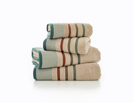 Deyongs Portland Stripe Supersoft 92% Cotton/8% Polyester 550gsm Zero Twist Woodland Towels