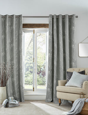 Laura Ashley Pussy Willow Lined Eyelet Curtains