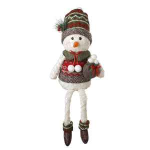 Heaven Sends QBQ122 Sitting Snowman in Pom Pom Hat