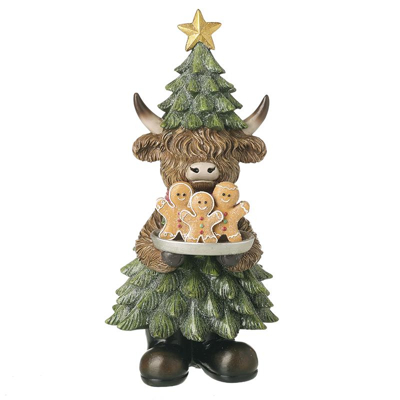 Heaven Sends QJC021 Christmas Highland Cow & Gingerbread Man