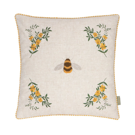 Wylder Ramble Bees Natural 50cm x 50cm Polyester Filled Cushion