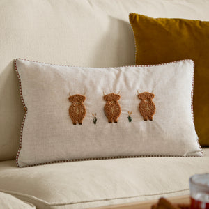 Wylder Ramble Highland Cow Ginger 30cm x 50cm Polyester Filled Cushion