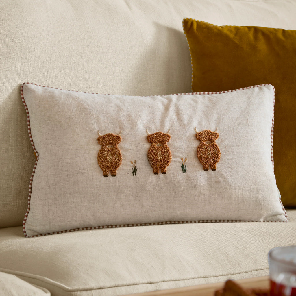 Wylder Ramble Highland Cow Ginger 30cm x 50cm Polyester Filled Cushion