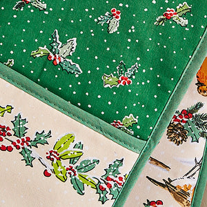 Ulster Weavers Christmas Robins Green Double Oven Glove