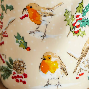 Ulster Weavers Christmas Robins Green Bone China Mug