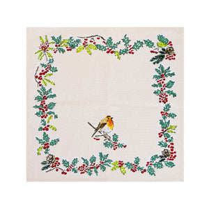 Ulster Weavers Christmas Robins Green Napkins Pack of 2