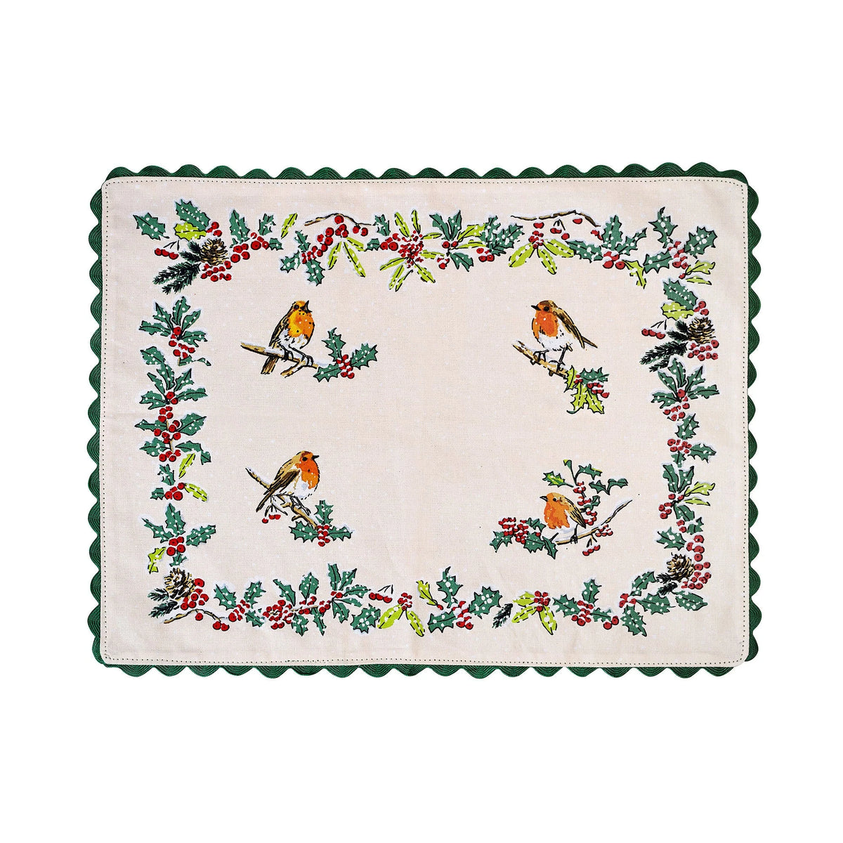 Ulster Weavers Christmas Robins Green Placemats Pack of 2