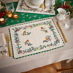 Ulster Weavers Christmas Robins Green Placemats Pack of 2