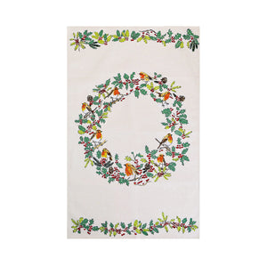 Ulster Weavers Christmas Robins Green Tea Towel