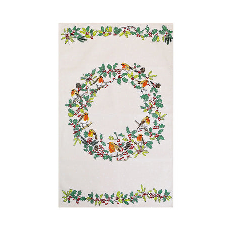 Ulster Weavers Christmas Robins Green Tea Towel
