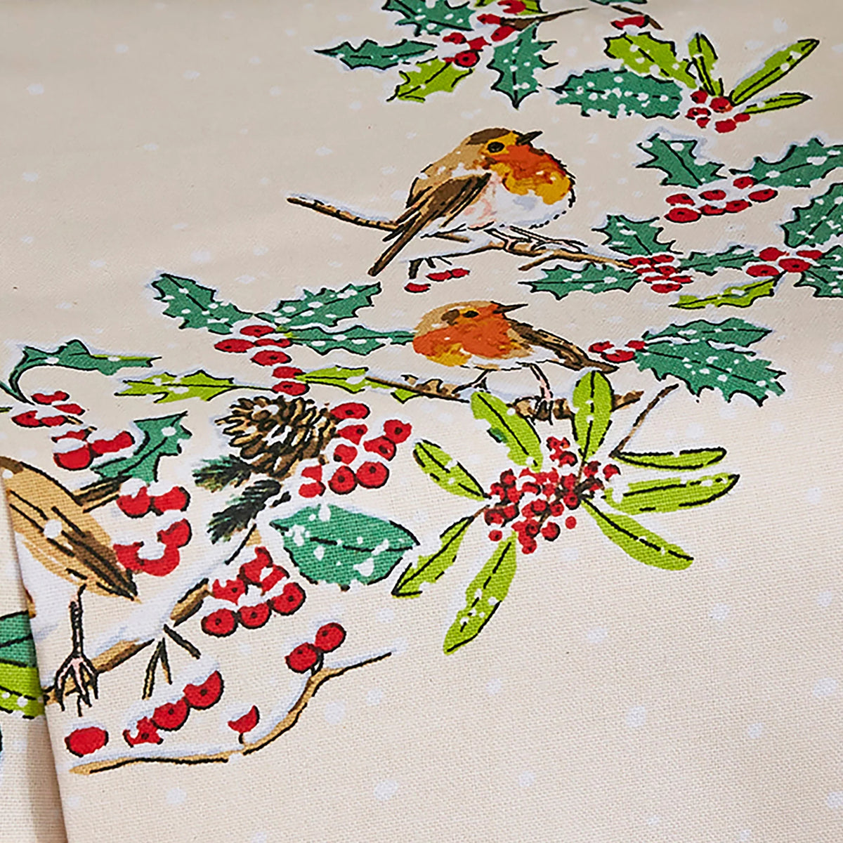 Ulster Weavers Christmas Robins Green Tea Towel