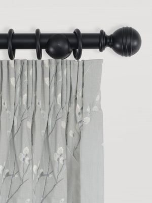 Laura Ashley Wooden Ribbed Ball Curtain Pole (ORDER ONLY)