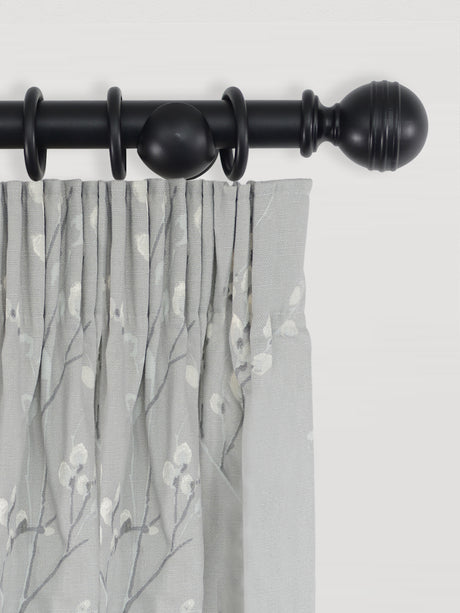 Laura Ashley Wooden Ribbed Ball Curtain Pole (ORDER ONLY)