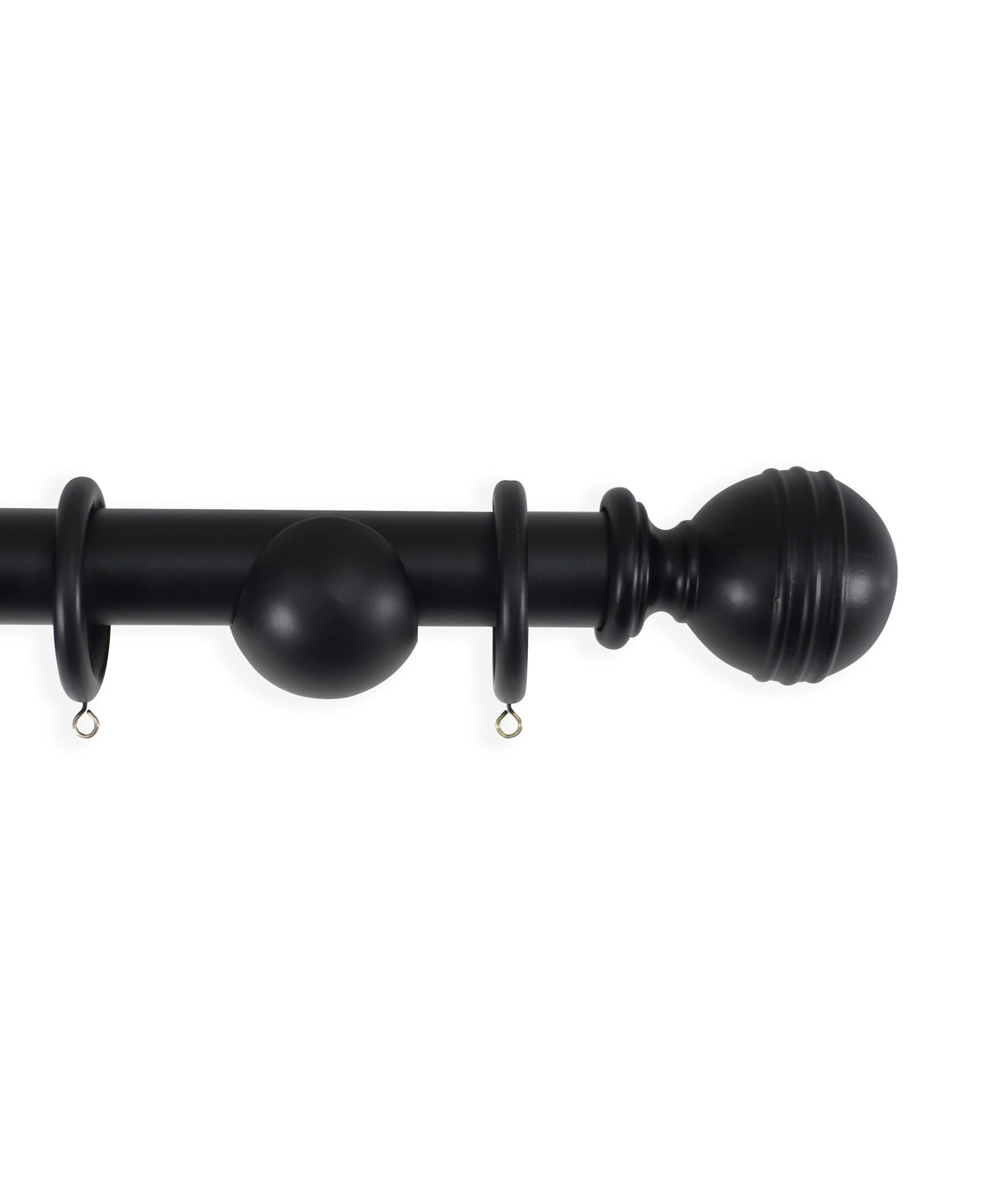 Laura Ashley Wooden Ribbed Ball Curtain Pole (ORDER ONLY)