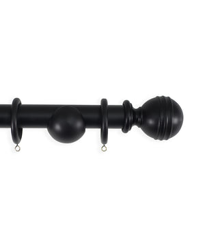Laura Ashley Wooden Ribbed Ball Curtain Pole (ORDER ONLY)
