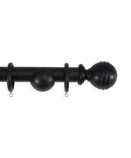 Laura Ashley Wooden Ribbed Ball Curtain Pole (ORDER ONLY)